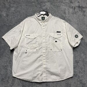 KITH x Columbia PFG Shirt Mens 2XL Relaxed White Fishing Vented Pockets Cotton